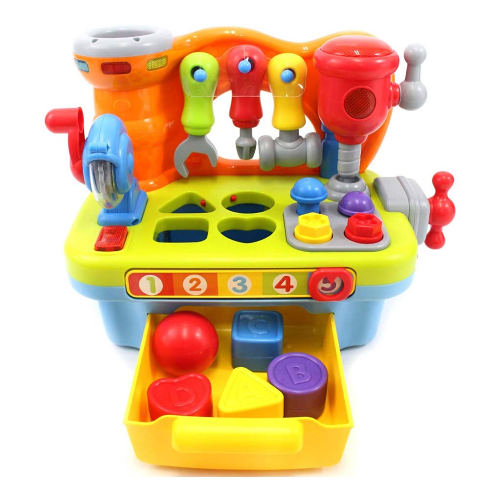 Yiosion Musical Learning Tool Workbench | Toddler Tool Bench with Shape Sorter