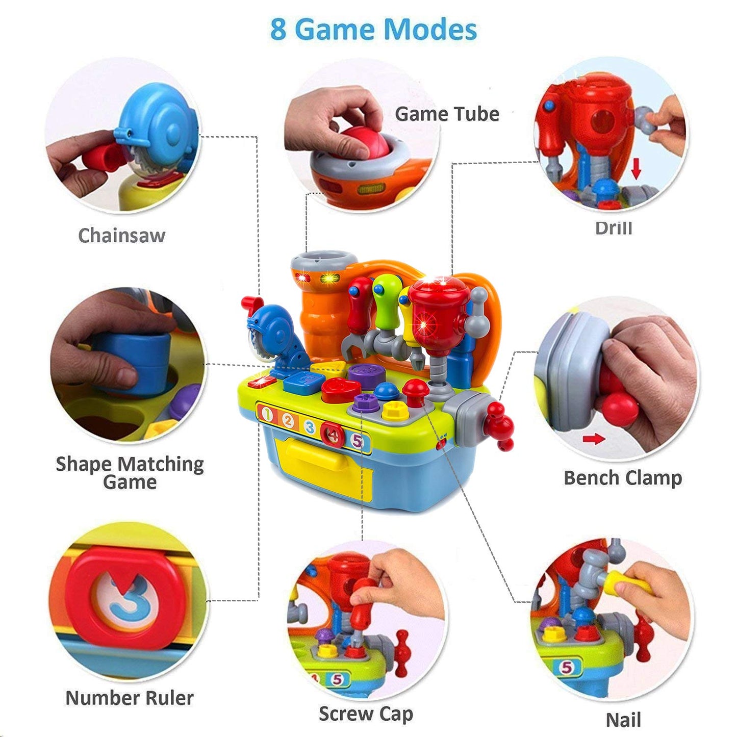 Yiosion Musical Learning Tool Workbench | Toddler Tool Bench with Shape Sorter