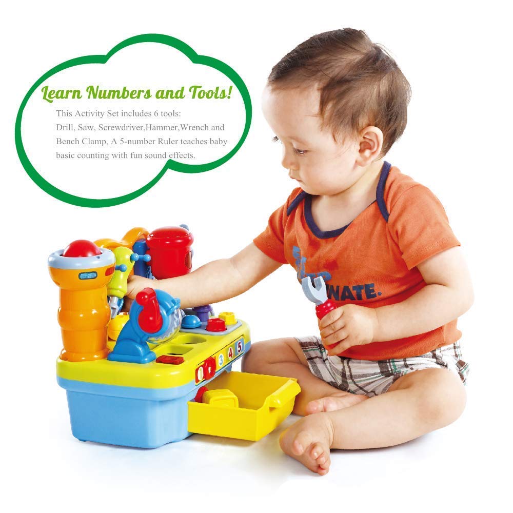 Yiosion Musical Learning Tool Workbench | Toddler Tool Bench with Shape Sorter