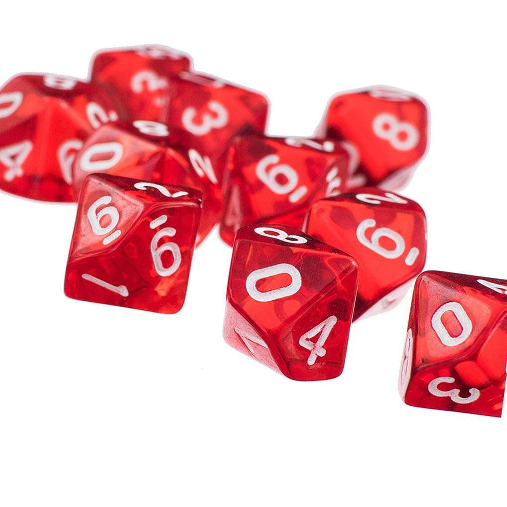 Yiotfandoll 60PCS Polyhedral D10 Dice Set – Colorful Acrylic 10-Sided Dice for DND, MTG & RPG