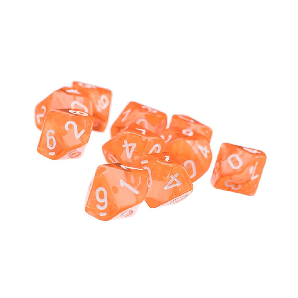 Yiotfandoll 60PCS Polyhedral D10 Dice Set – Colorful Acrylic 10-Sided Dice for DND, MTG & RPG