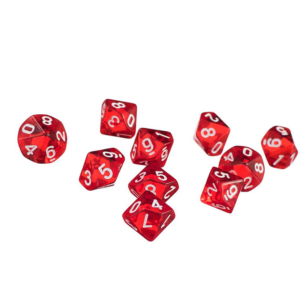 Yiotfandoll 60PCS Polyhedral D10 Dice Set – Colorful Acrylic 10-Sided Dice for DND, MTG & RPG