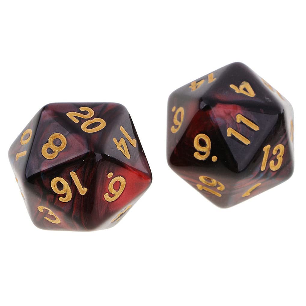 Yiotfandoll 10pcs Polyhedral D20 Dice 20mm Acrylic - Red & Blue for RPG, DND, MTG