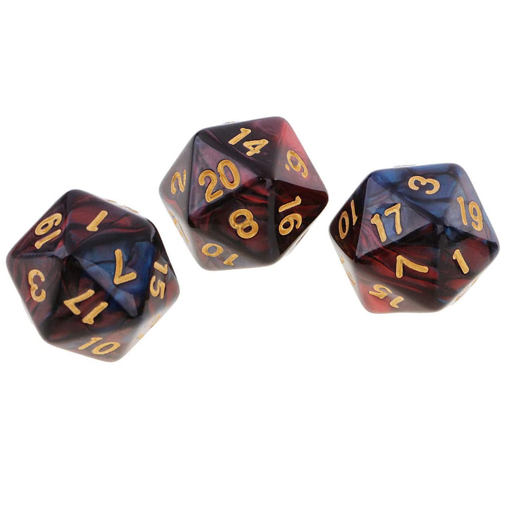 Yiotfandoll 10pcs Polyhedral D20 Dice 20mm Acrylic - Red & Blue for RPG, DND, MTG