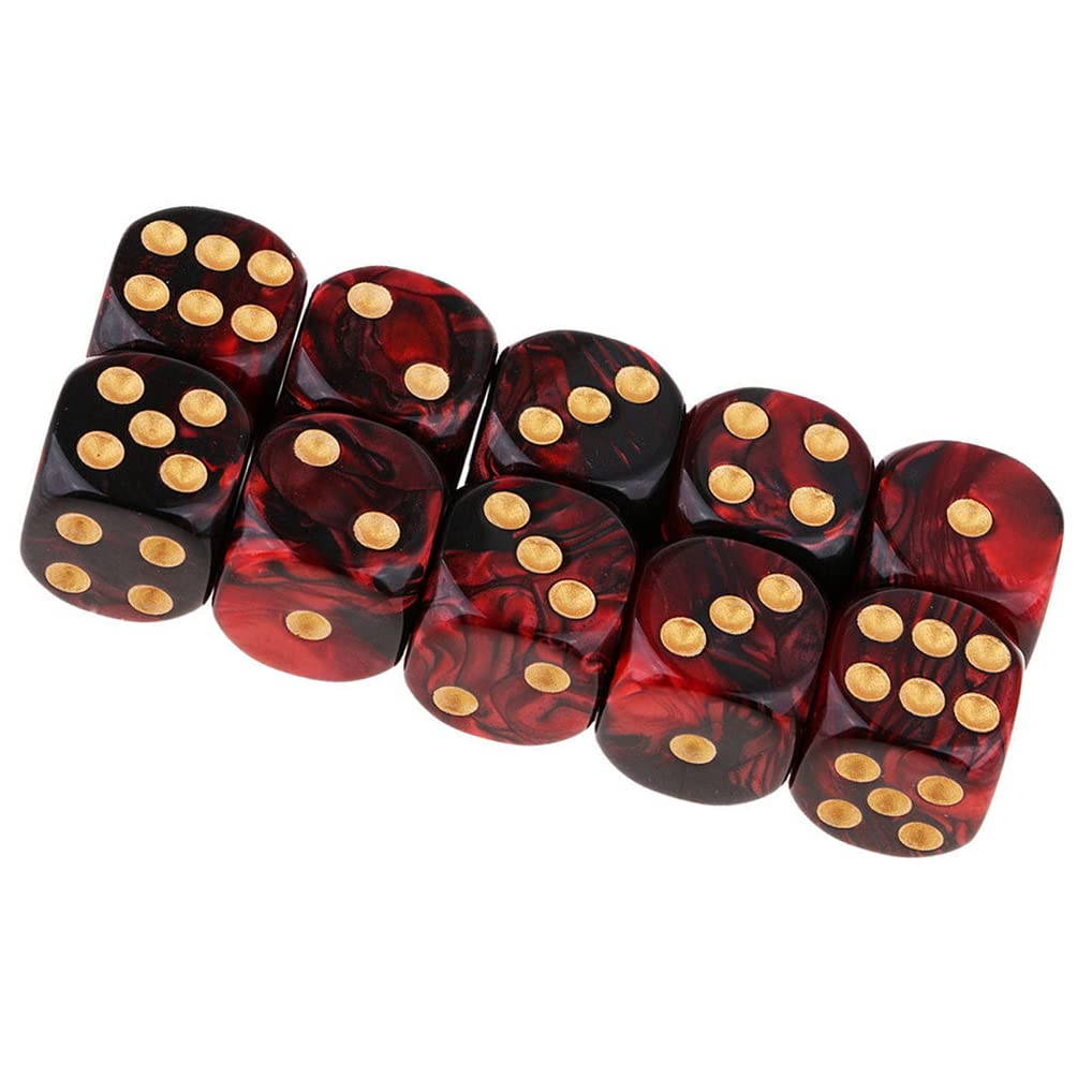 Yiotfandoll 20Pcs D6 Dice Set – 16mm Acrylic Polyhedral Dice for RPG MTG DND (Blue-Black & Red-Black)