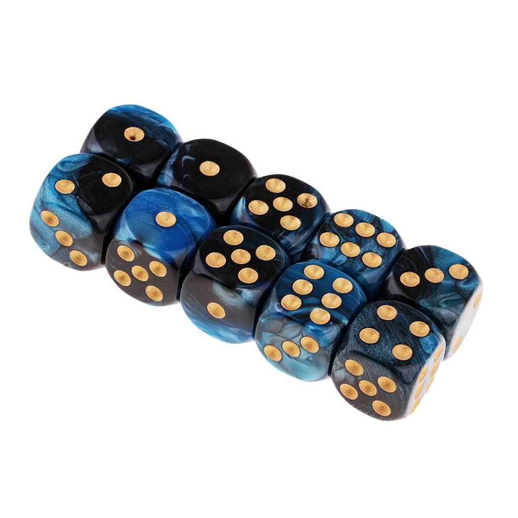 Yiotfandoll 20Pcs D6 Dice Set – 16mm Acrylic Polyhedral Dice for RPG MTG DND (Blue-Black & Red-Black)