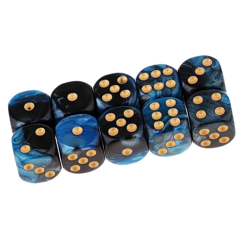 Yiotfandoll 20Pcs D6 Dice Set – 16mm Acrylic Polyhedral Dice for RPG MTG DND (Blue-Black & Red-Black)