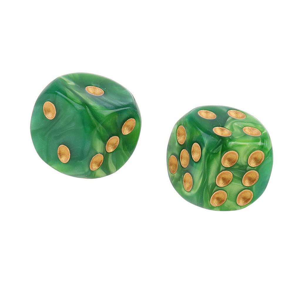 Yiotfandoll 10PCS Polyhedral D6 Dice 16mm – Acrylic Tabletop Dice for RPG MTG DND (Green Yellow)