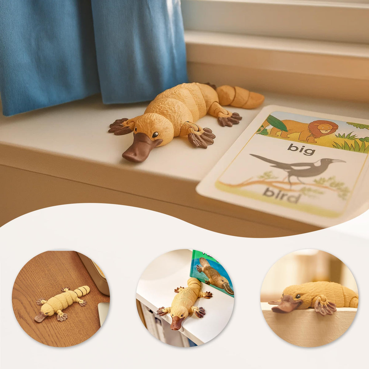 Yipintang 3D Printed Duck-Billed Platypus Fidget – Flexible Desk Decor, 6.1 Inches