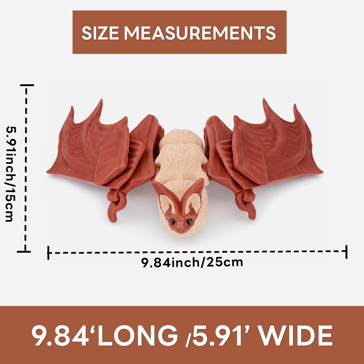 Yipintang 3D Printed Giant Bat — Articulated Flexible Desk Decor (10 Inches)