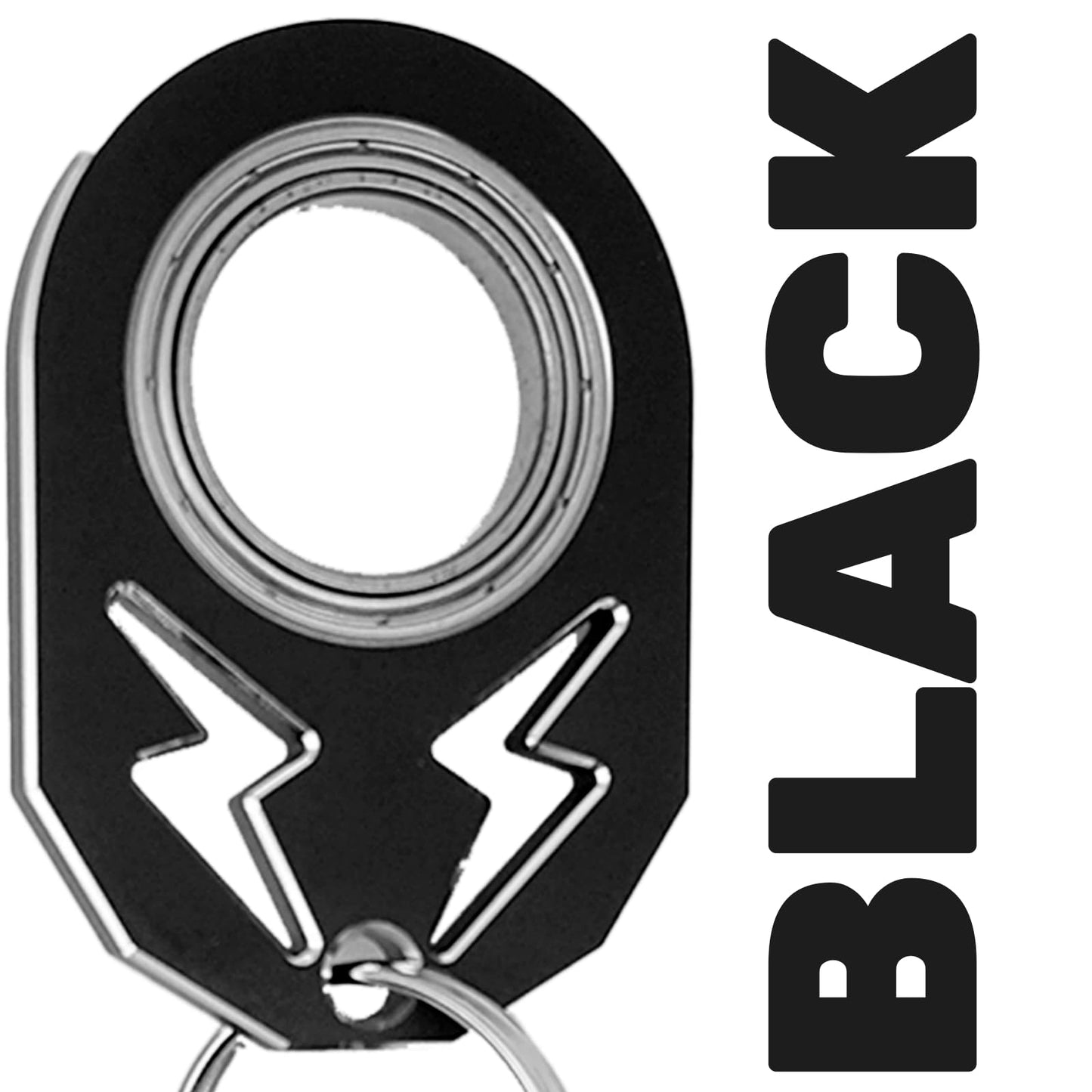 YIPUKIYI Keychain Spinner Fidget Ring – Smooth Alloy Spin (Black)