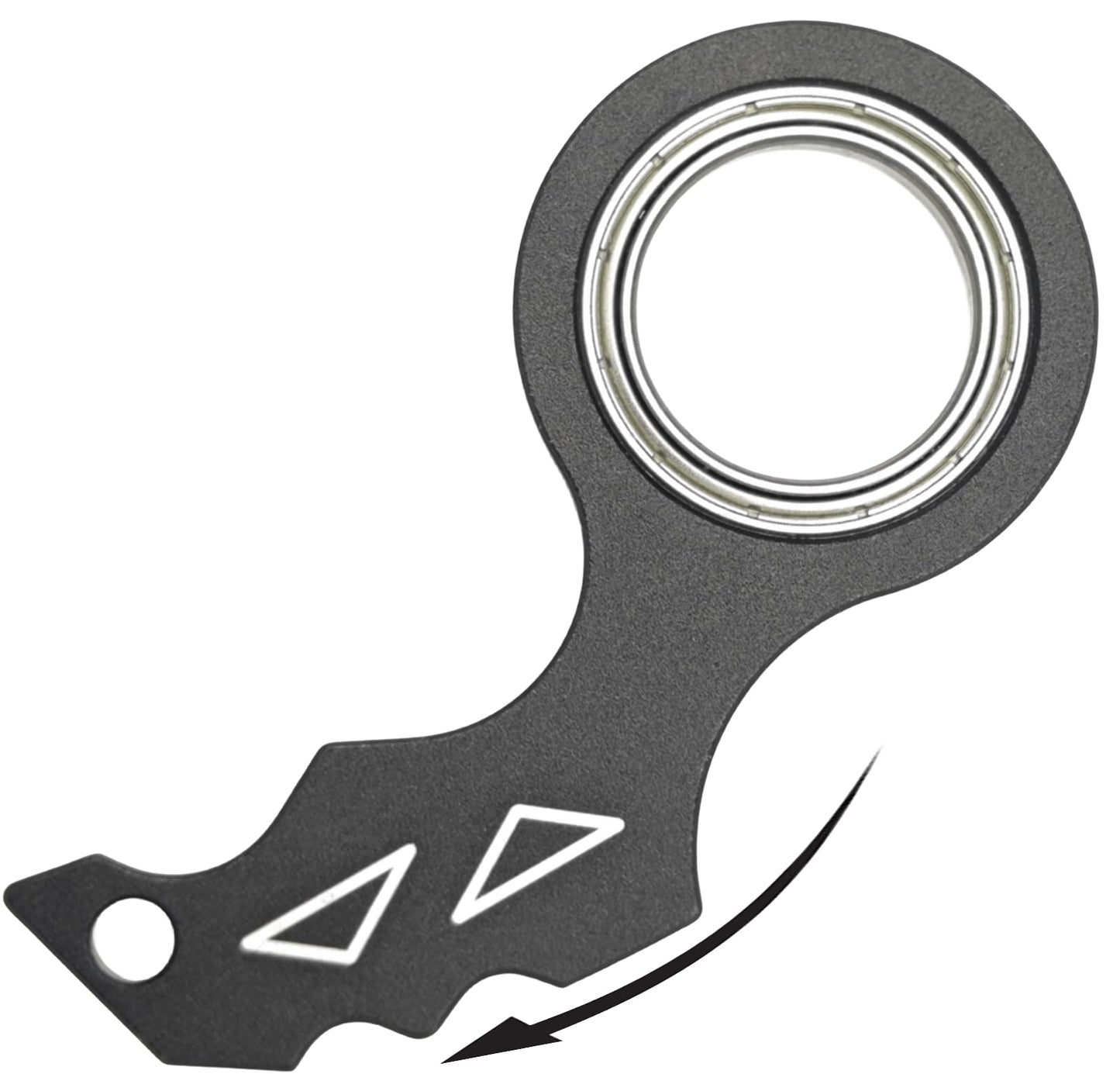 YIPUKIYI New Black Keychain Spinner — Smooth Alloy Fidget Ring
