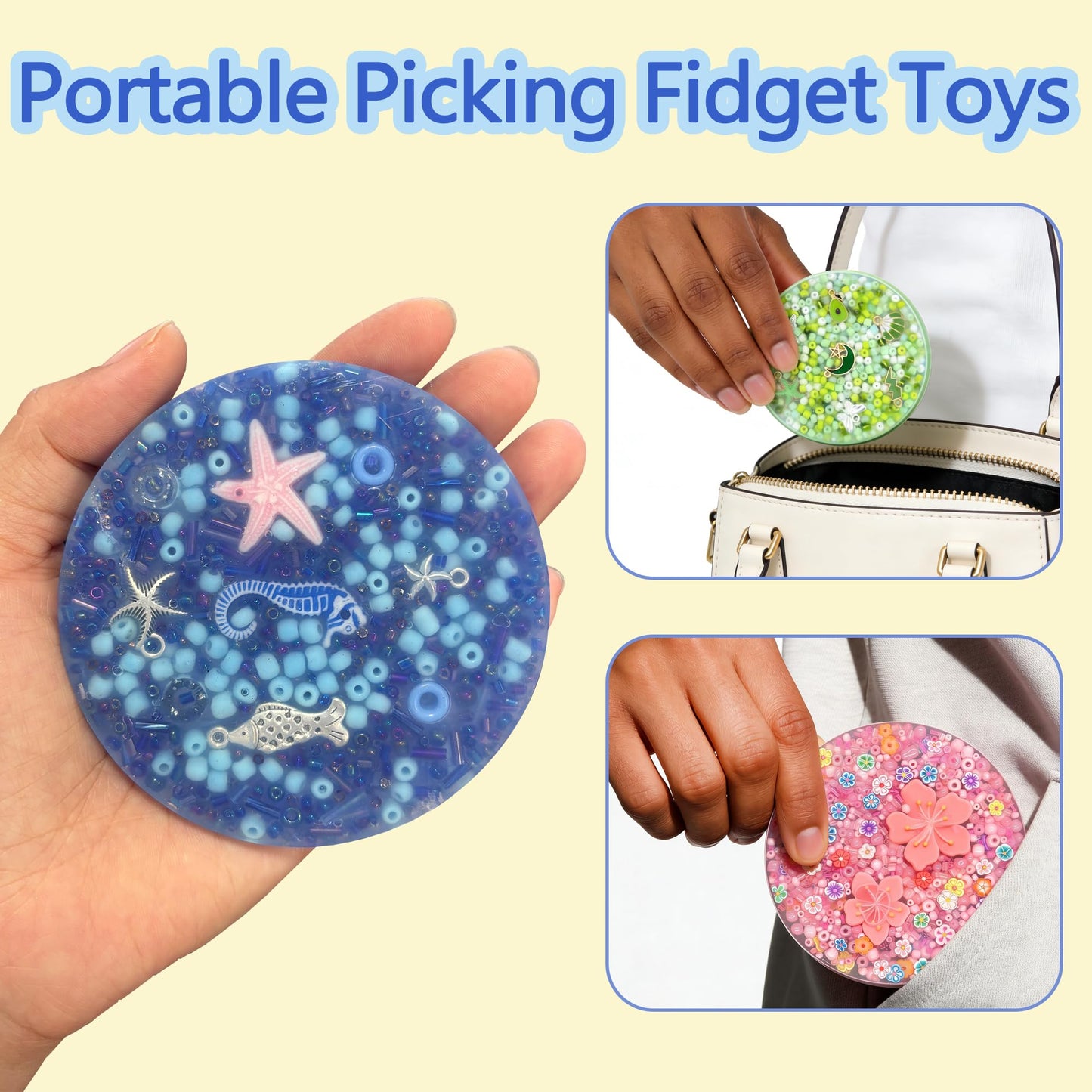 Yiranok Picky Pads – 4 Multicolor Fidget Pads for Anxiety, ADHD, Stress Relief