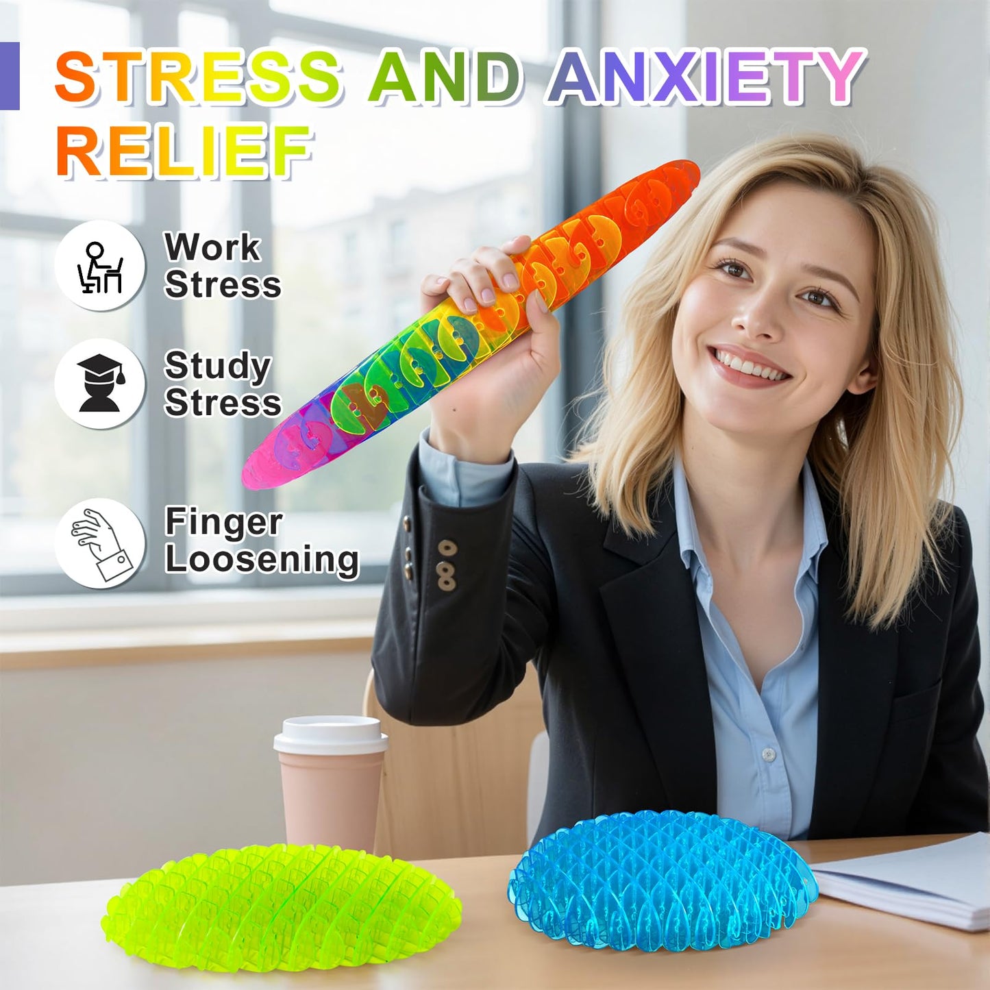 Yisryerow Fidget Worm 3-Pack – Quiet Sensory Fidgets for All Ages