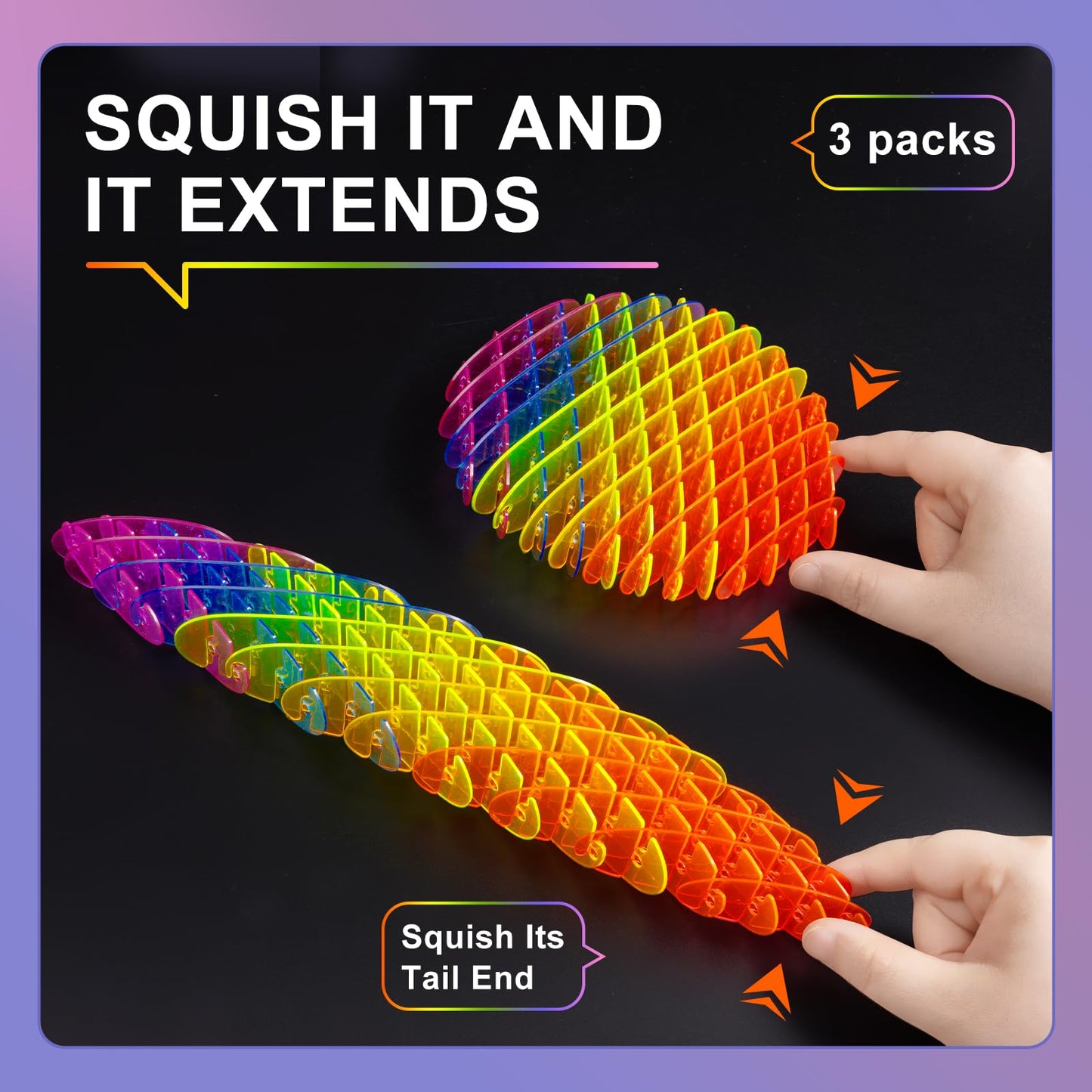 Yisryerow Fidget Worm 3-Pack – Quiet Sensory Fidgets for All Ages