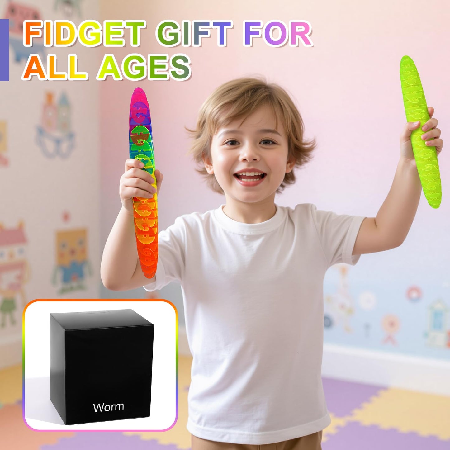 Yisryerow Fidget Worm 3-Pack – Quiet Sensory Fidgets for All Ages