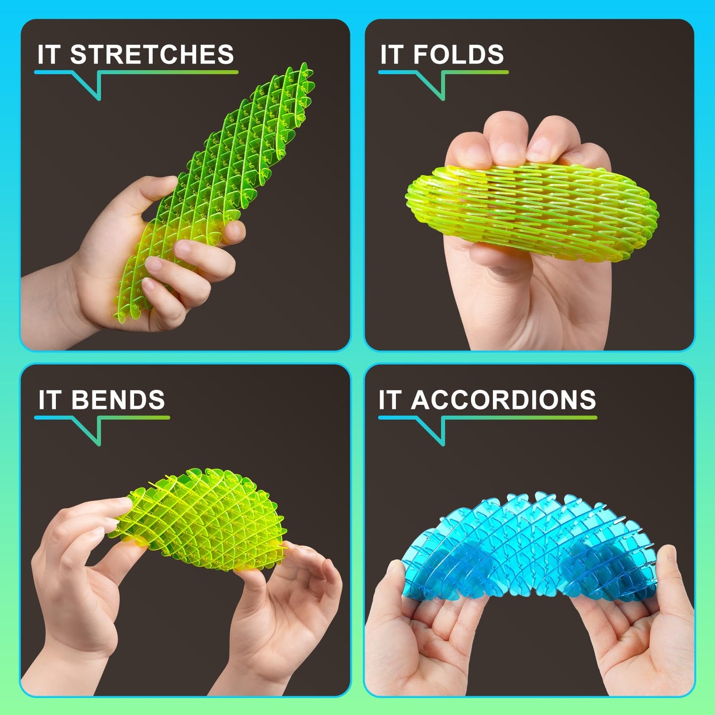 Yisryerow Fidget Worm 3-Pack – Quiet Sensory Fidgets for All Ages