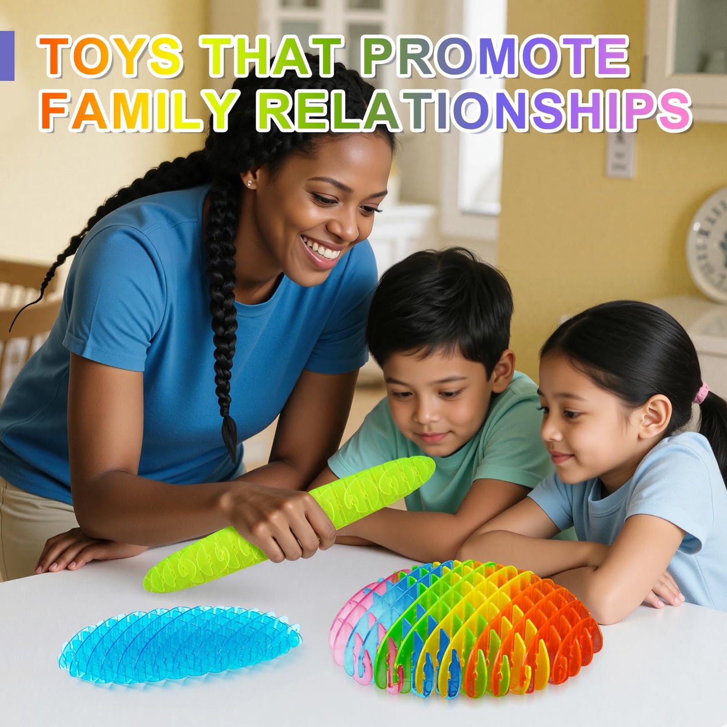 Yisryerow Fidget Worm 3-Pack – Quiet Sensory Fidgets for All Ages