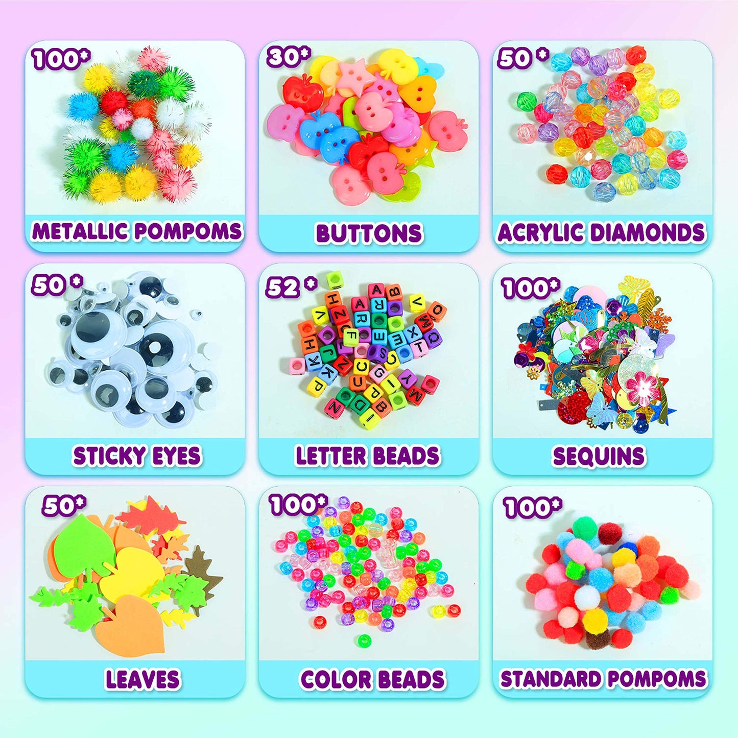 YITOHOP Kids Arts and Crafts Kit — 1000+ Pieces in Travel Box