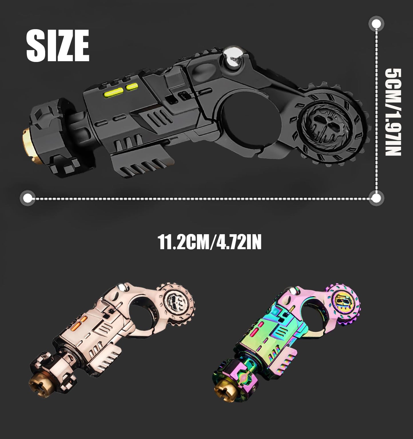 Yiuhhad Futuristic Stress Relief Fidget Toy – Alloy Metal Decompression Gadget, Titanium Steel, 4.72 Inches