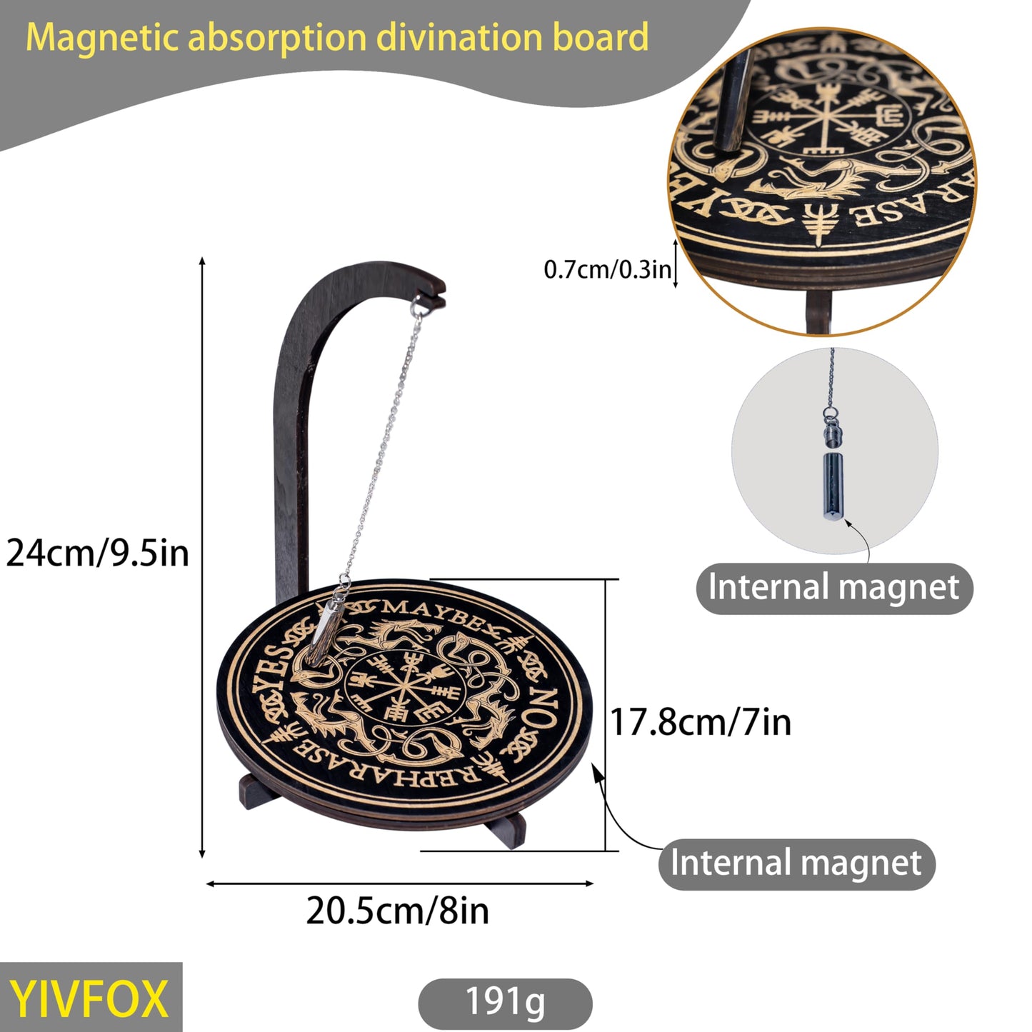 YIVFOX Pendulum Stand Magnet – 4 Patterns, 24x8.5x7 in | Nordic Dragon Darring Stand