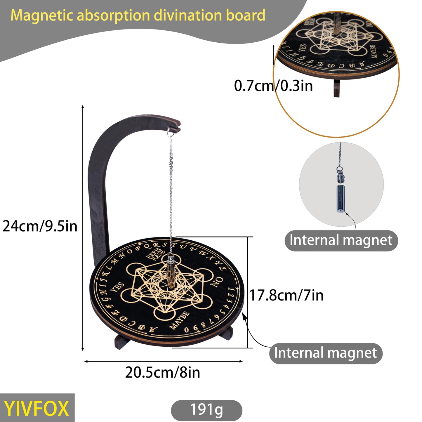 YIVFOX Mysterious and Downing Pendulum Stand Magnetic (4 Patterns) – 24x8.5x7 cm