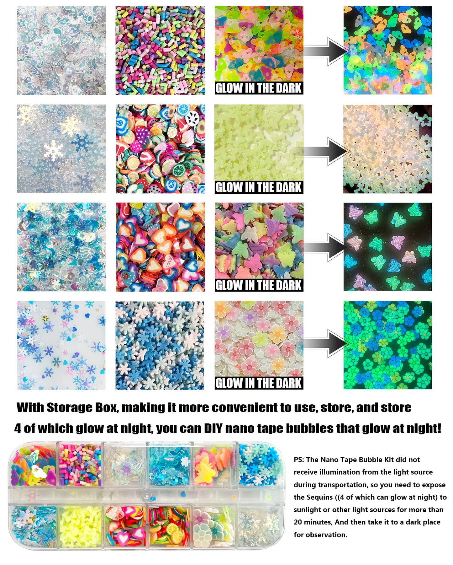 YIXIPAZH Nano Tape Bubble Kit – DIY Bubbles, Glitter & Glow