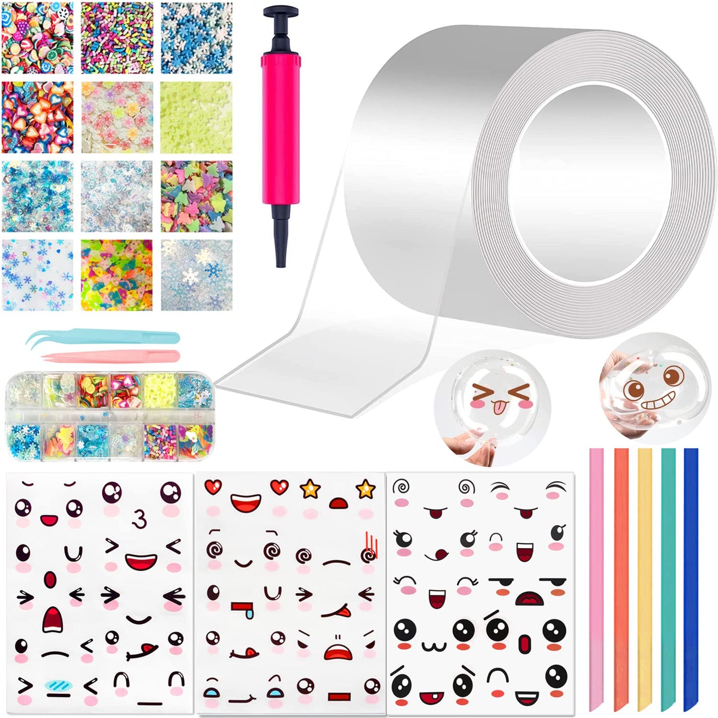 YIXIPAZH Nano Tape Bubble Kit – DIY Bubbles, Glitter & Glow