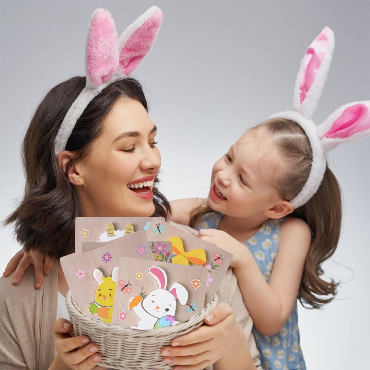 YIYEE 6 Pack Wooden Puzzles for Toddlers – Easter Gifts & Montessori Toys