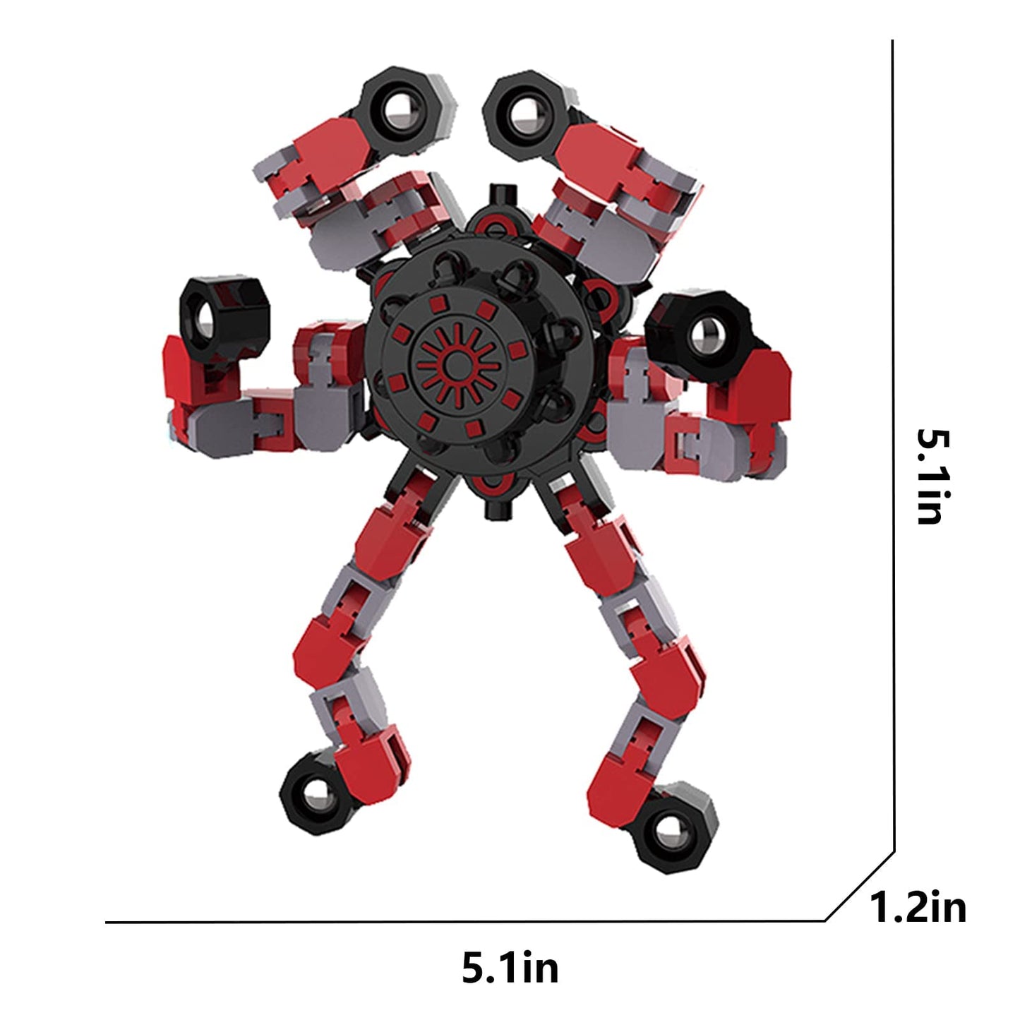 YIZER Valentines Transformable Fidget Spinners – 6-Pack Sensory Chain Toys