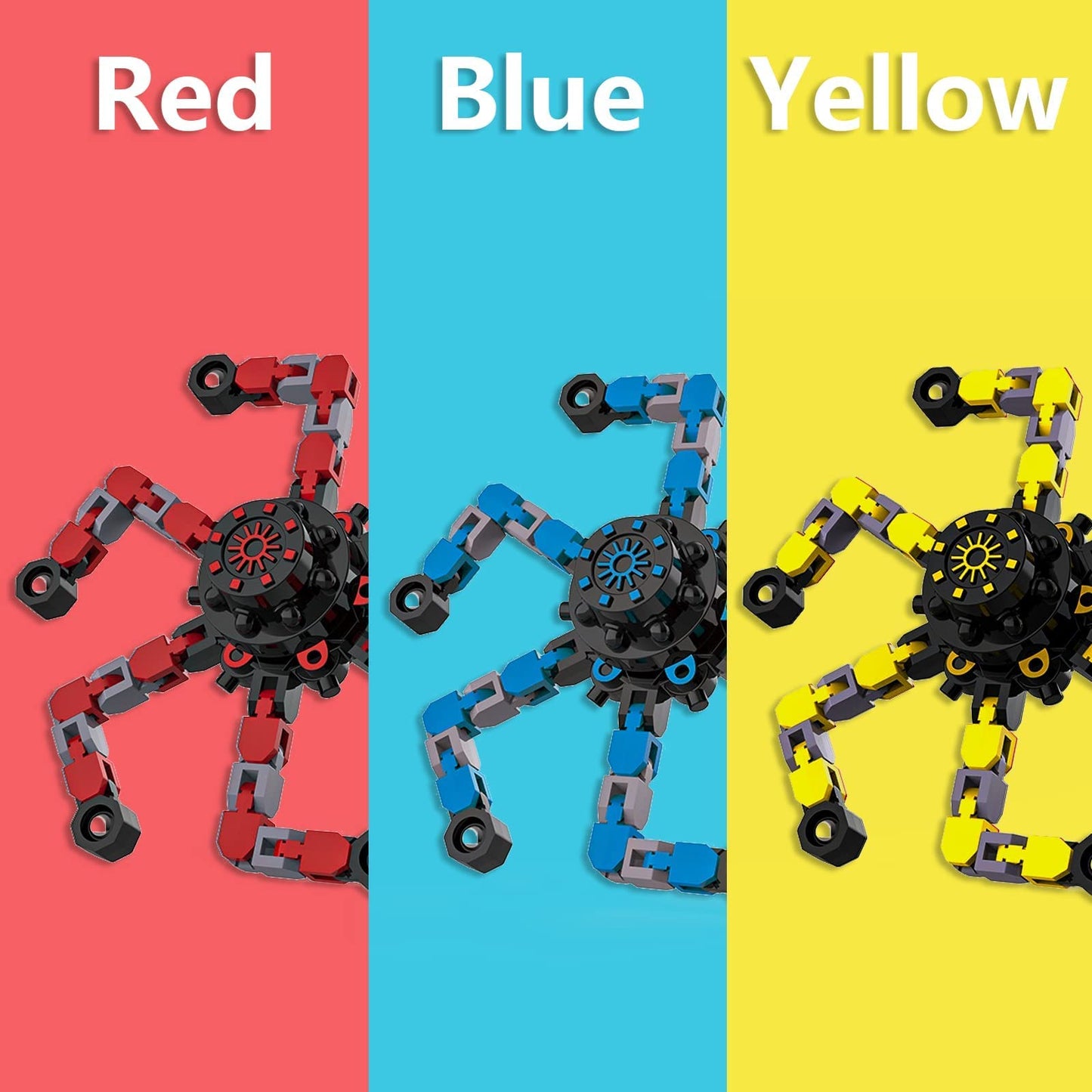 YIZER Valentines Transformable Fidget Spinners - 3Pcs | Sensory Toy & Stress Relief