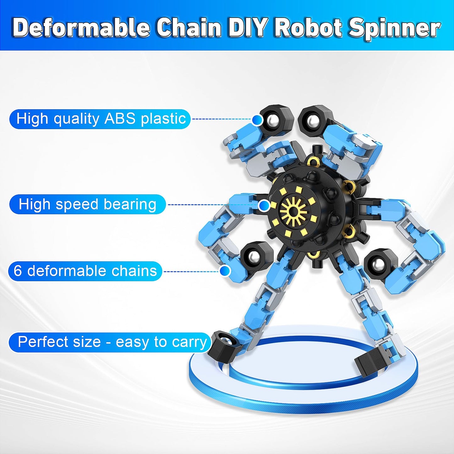 YIZER Valentines Transformable Fidget Spinners – 30PCS Sensory Chain Spinner