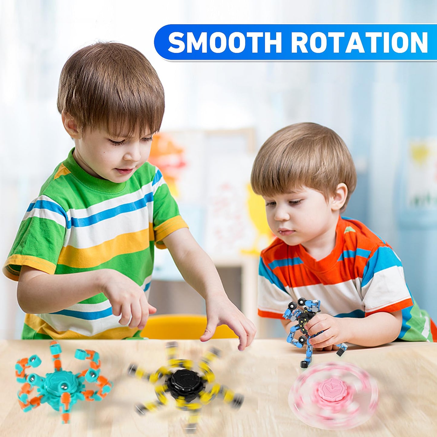 YIZER Valentines Transformable Fidget Spinners – 30PCS Sensory Chain Spinner