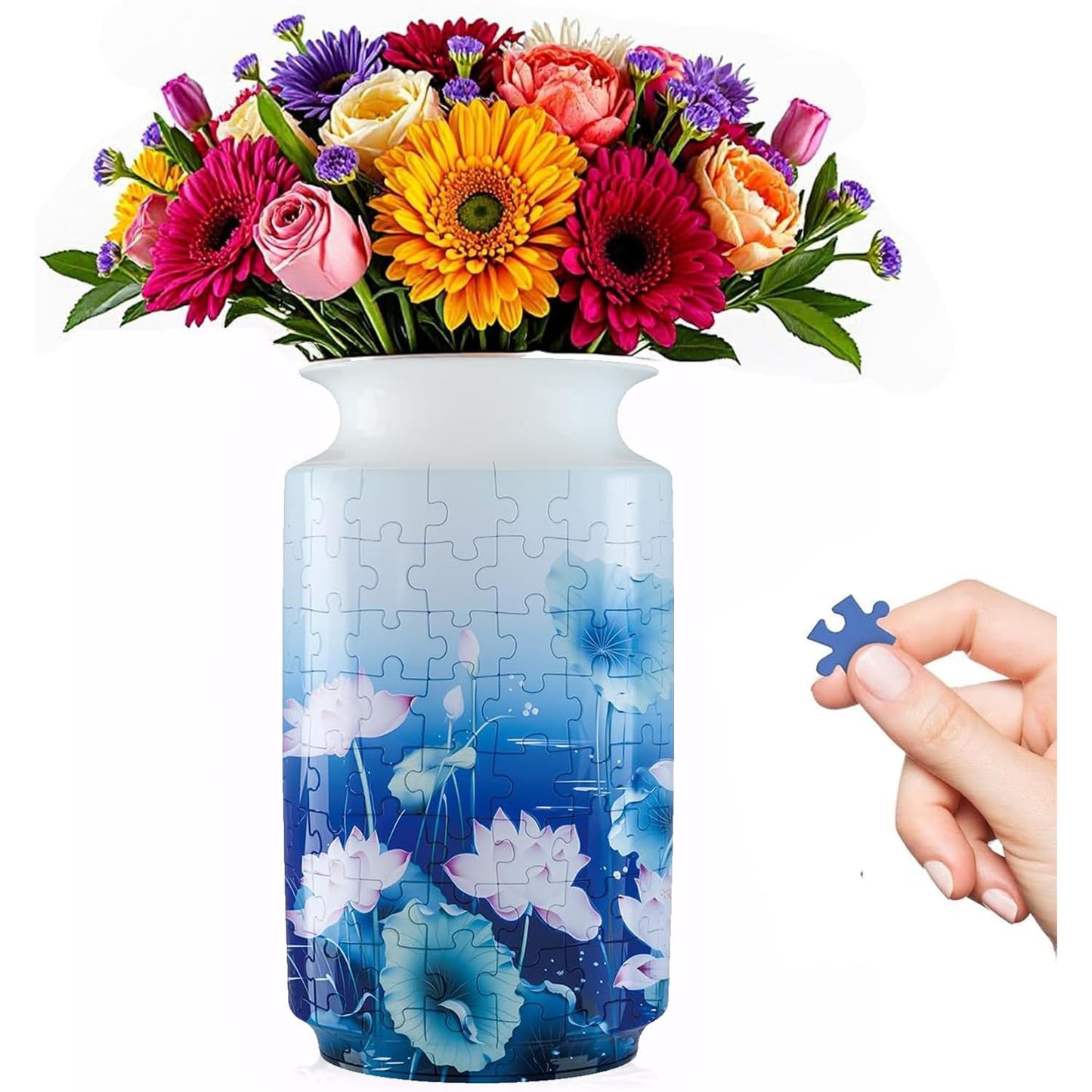 YIZHOR 3D Puzzle Vase – 160-Piece Bamboo-Inspired DIY Vase Kit for Adults