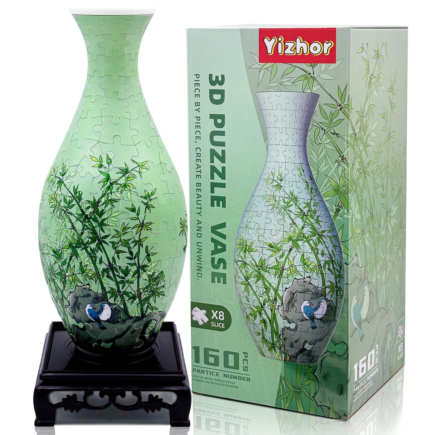 YIZHOR Puzzle Vase for Adults – 160-Piece 3D Flower Vase Kit & Gift for Her