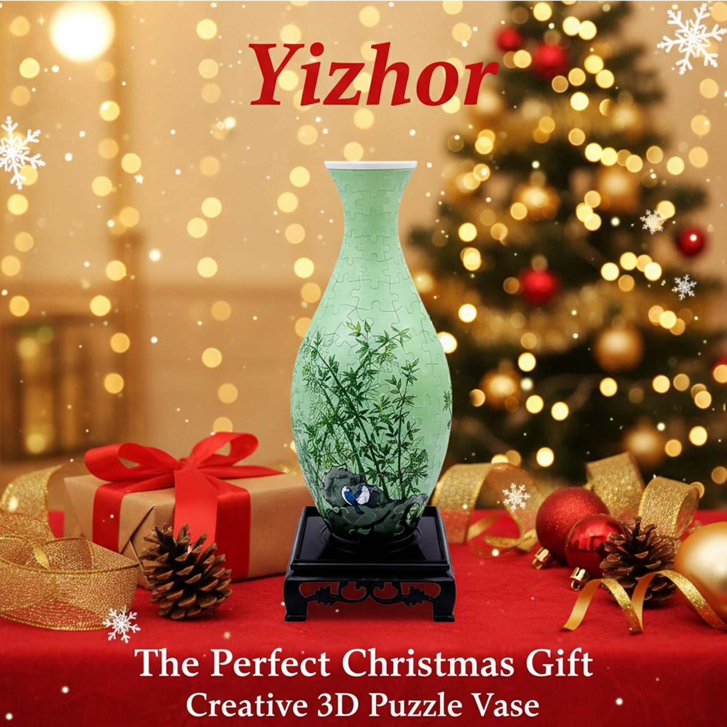 YIZHOR Puzzle Vase for Adults – 160-Piece 3D Flower Vase Kit & Gift for Her