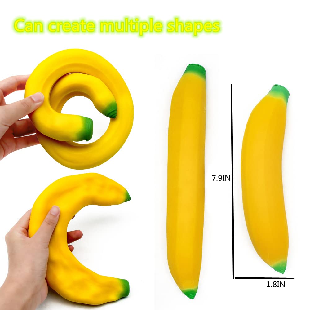 YJHWLF Stretchy Glue-Sand Banana Toy – Latex Soft Decompression, 2-Pack for All Ages