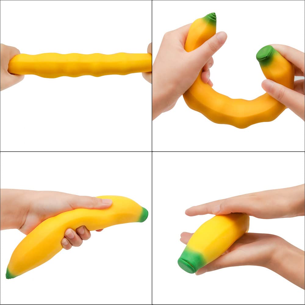 YJHWLF Stretchy Glue-Sand Banana Toy – Latex Soft Decompression, 2-Pack for All Ages