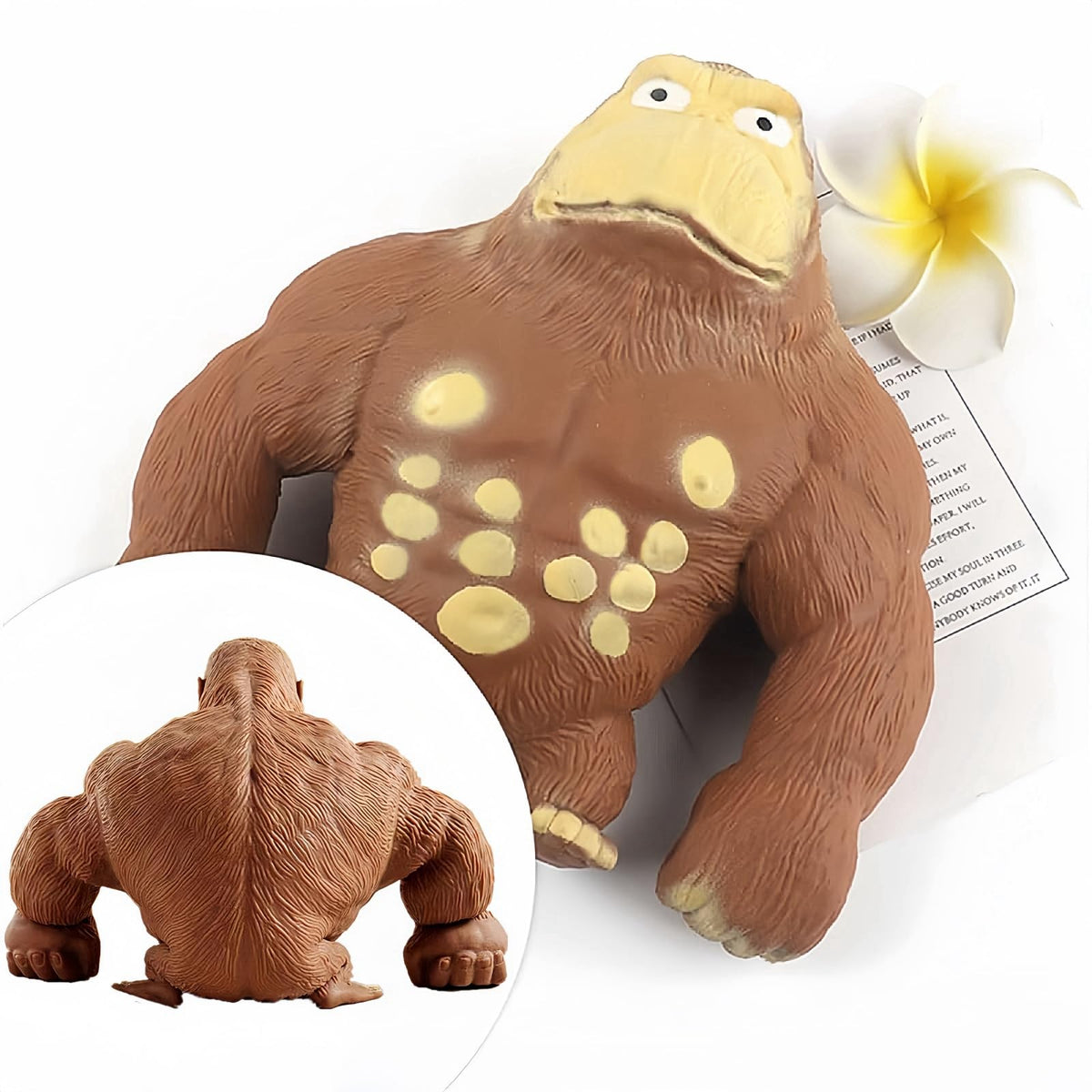 YJHWLF Stretchy Glue-Sand Filled Rubber Gorilla – Decompression Toy, Stress-Relief Squishy Monkey