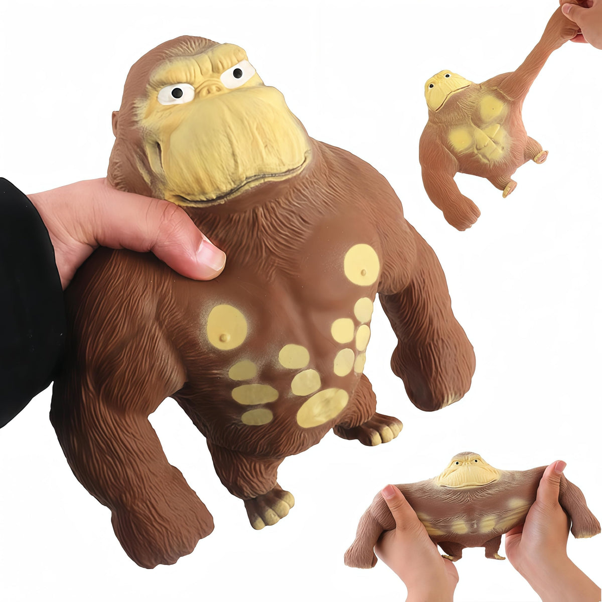 YJHWLF Stretchy Glue-Sand Filled Rubber Gorilla – Decompression Toy, Stress-Relief Squishy Monkey