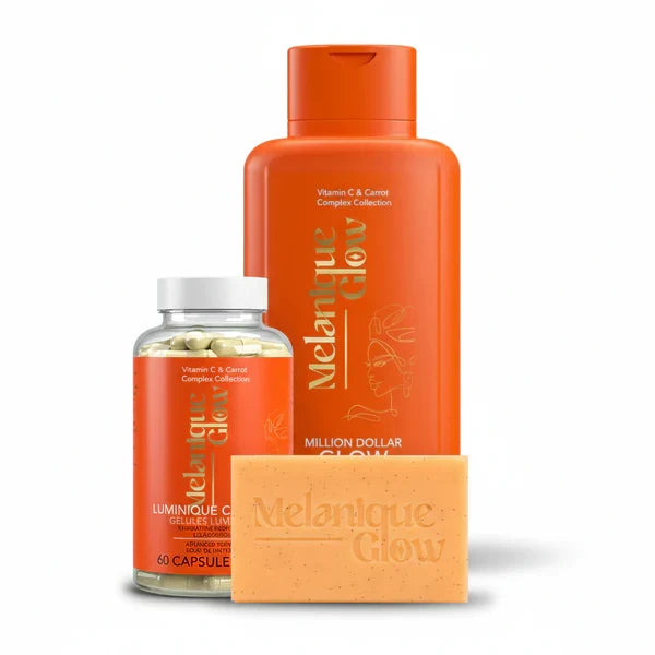 Melanique Glow Complete Radiance Trio: Brightening & Hydrating Skincare Set for Luminous Skin