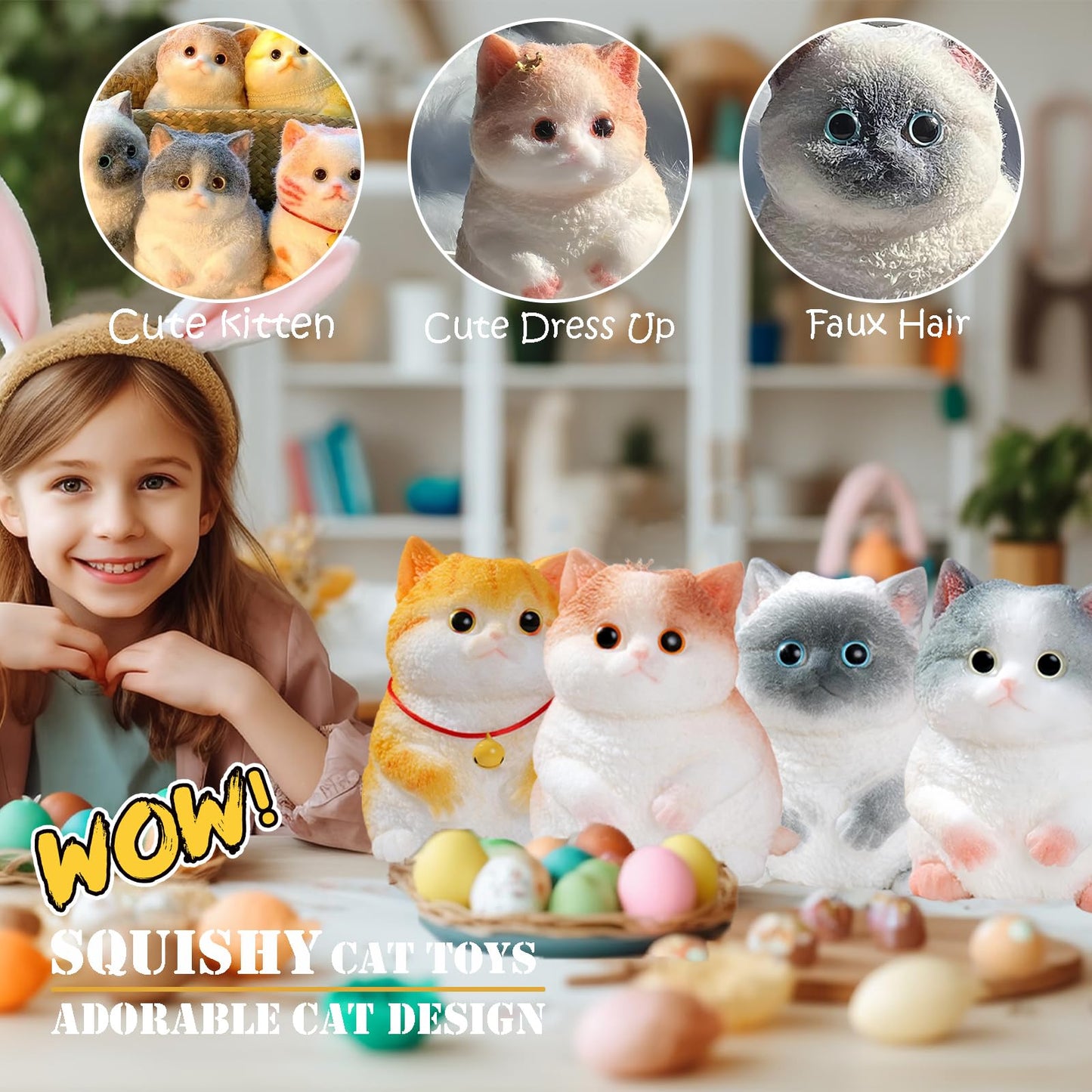 YJPPDD Big Taba Squishy Cat — Handmade Stress Relief Toy for Adults & Kids | Cute Soft Siamese-Inspired Desk Companion