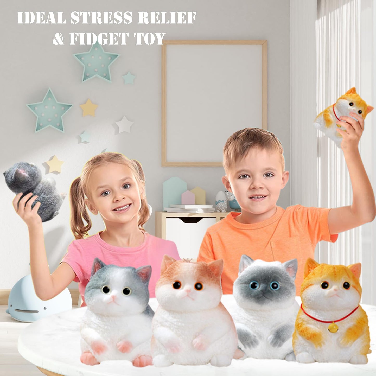 YJPPDD Big Taba Squishy Cat — Handmade Stress Relief Toy for Adults & Kids | Cute Soft Siamese-Inspired Desk Companion