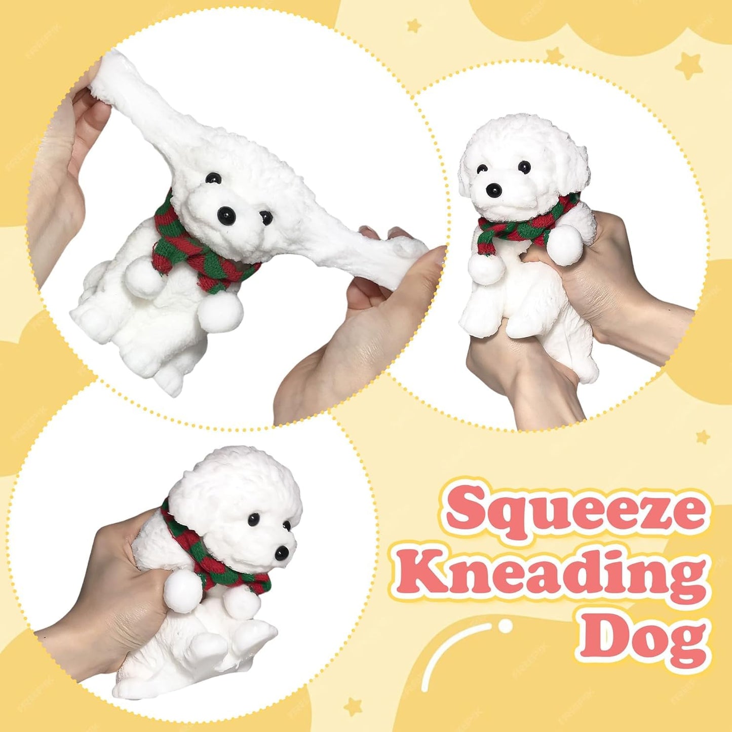 YJPPDD Big Taba Squishy Dog – Extra-Large Soft Stress Relief Toy (White Teddy)