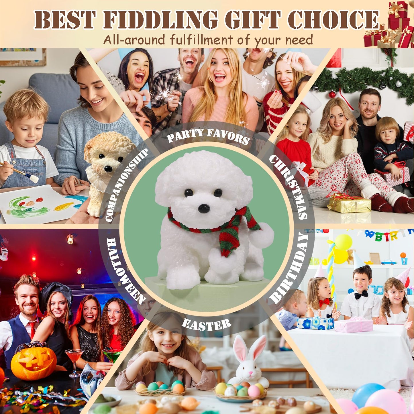 YJPPDD Big Taba Squishy Dog – Extra-Large Soft Stress Relief Toy (White Teddy)