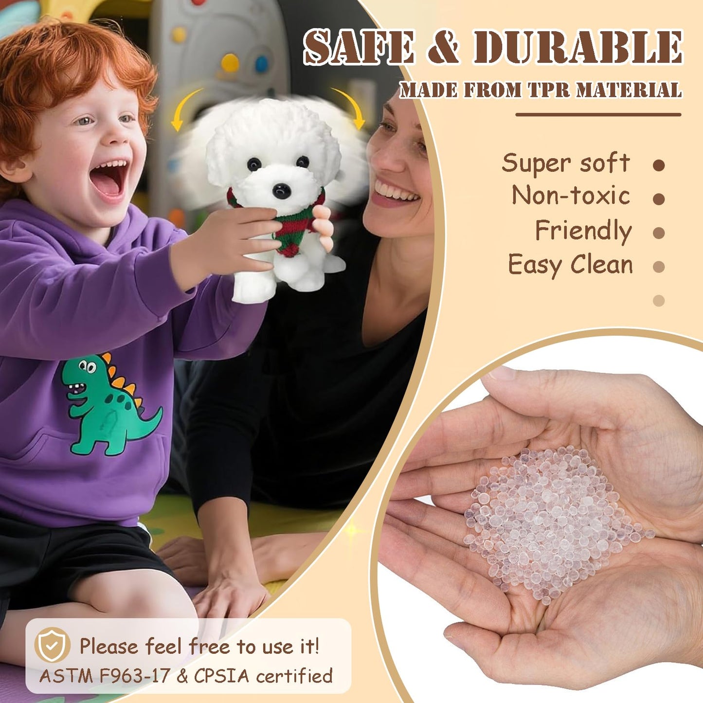 YJPPDD Big Taba Squishy Dog – Extra-Large Soft Stress Relief Toy (White Teddy)