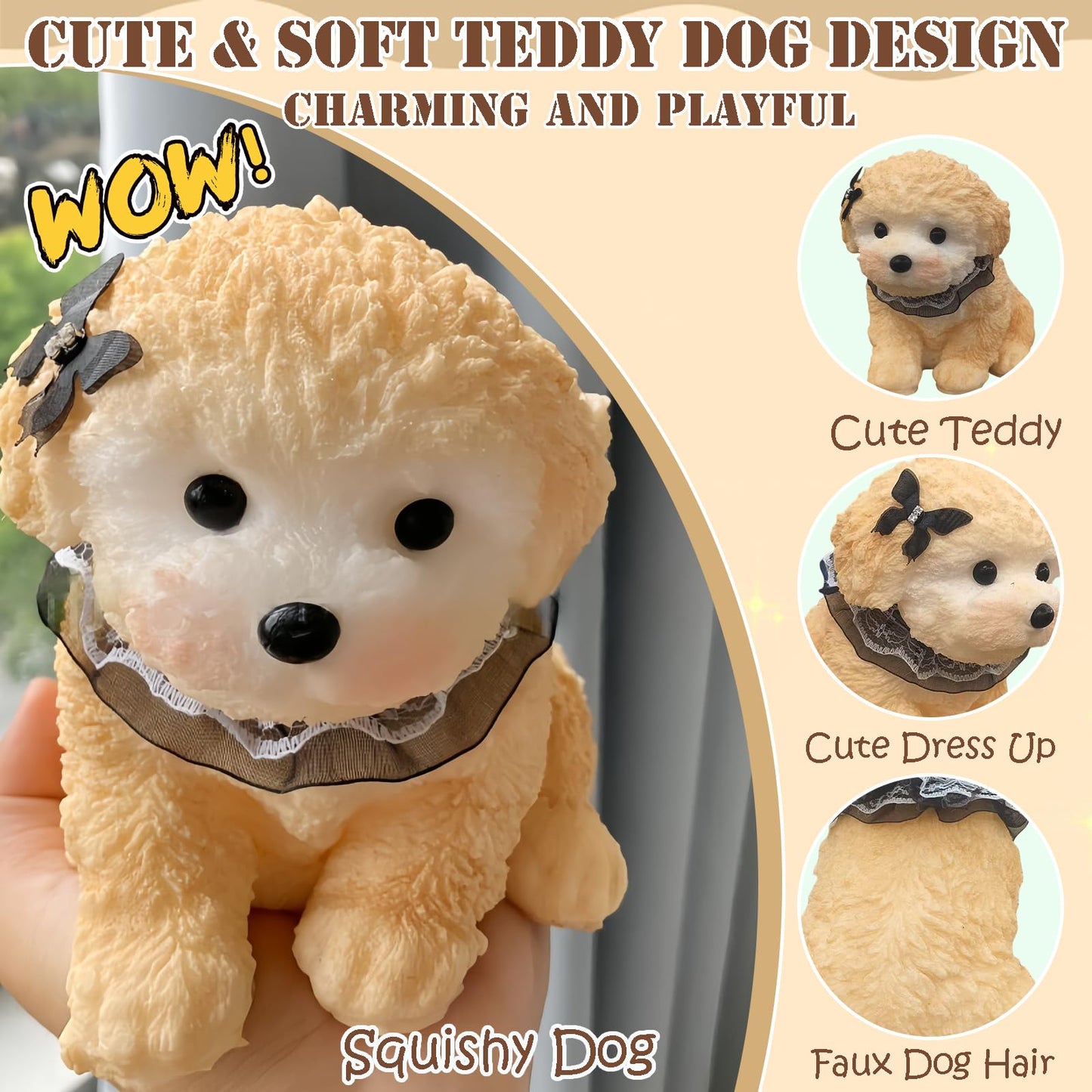 YJPPDD Extra-Large Taba Dog Squishy Toy – Soft Stress Relief for Kids & Adults