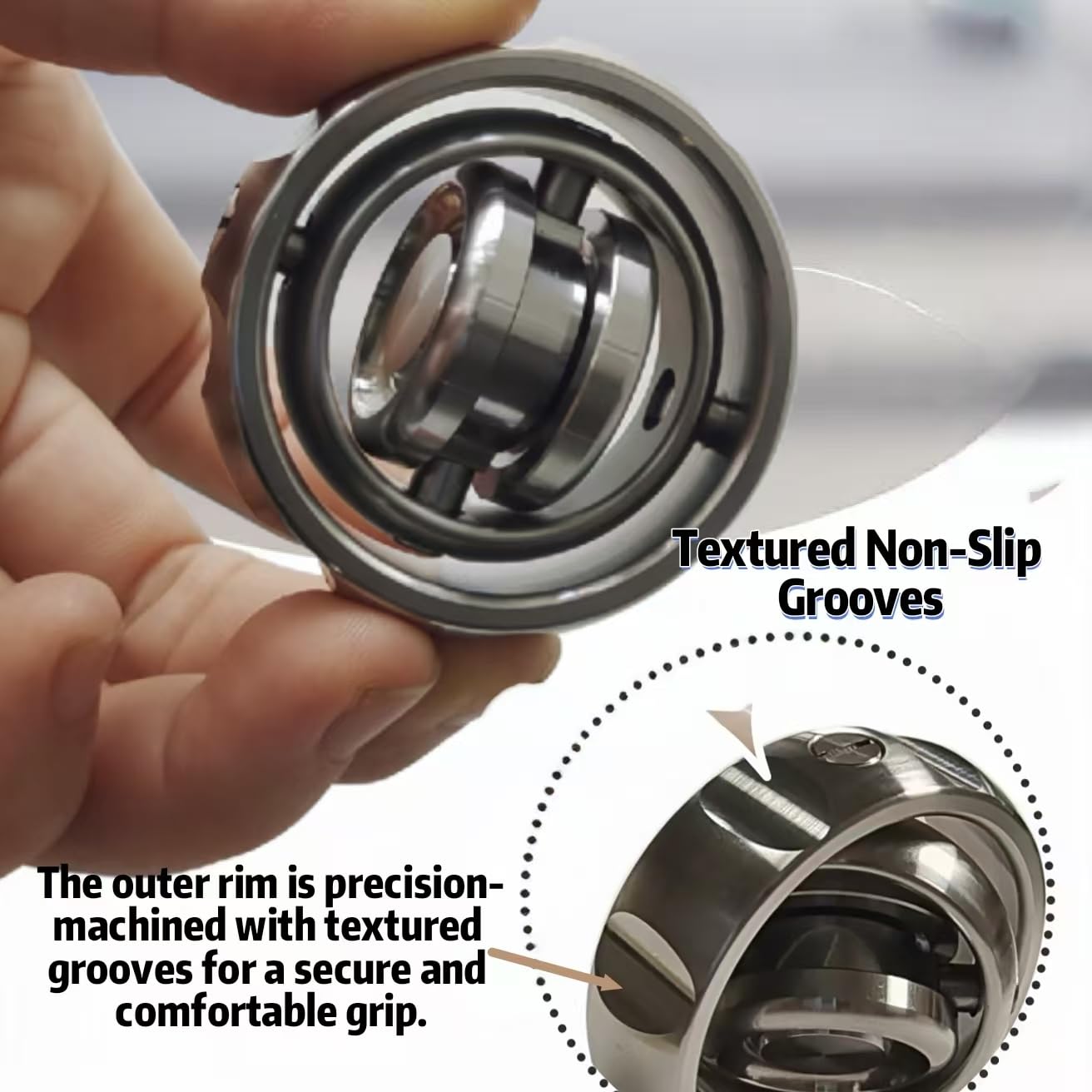 YKAIFZON MagLev Fidget Spinner – CNC Stainless Steel, Ceramic Bearing, Ultra-Quiet Dual-Mode for Focus & Stress Relief