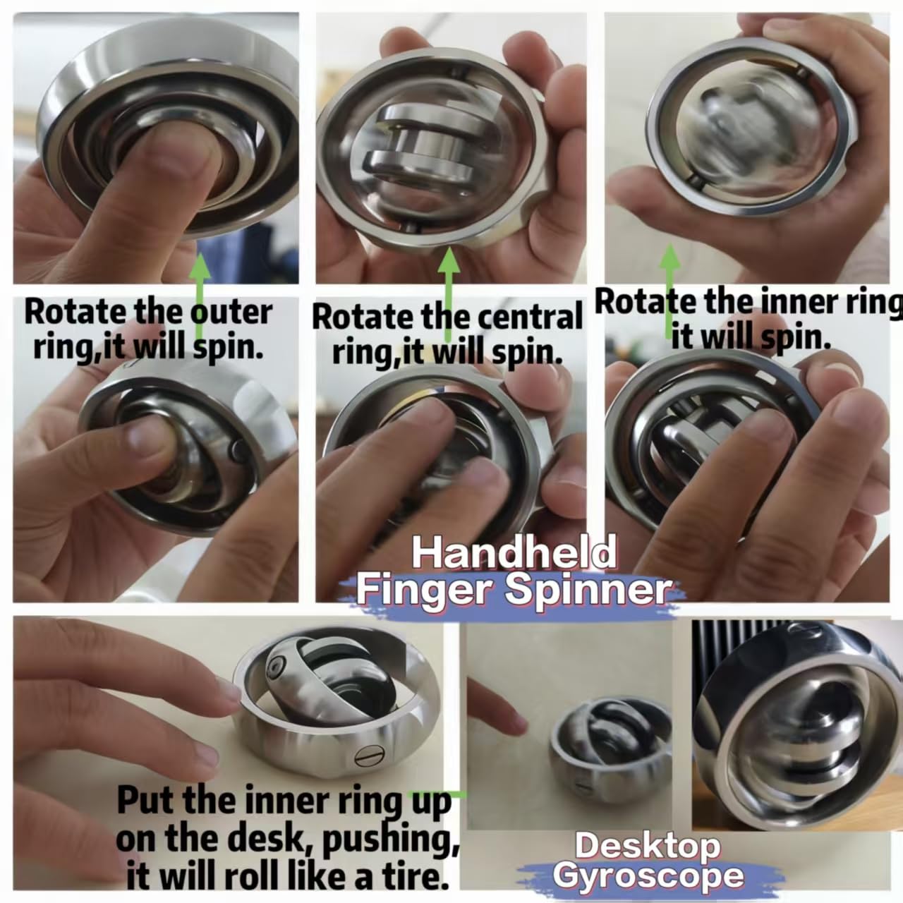 YKAIFZON MagLev Fidget Spinner – CNC Stainless Steel, Ceramic Bearing, Ultra-Quiet Dual-Mode for Focus & Stress Relief