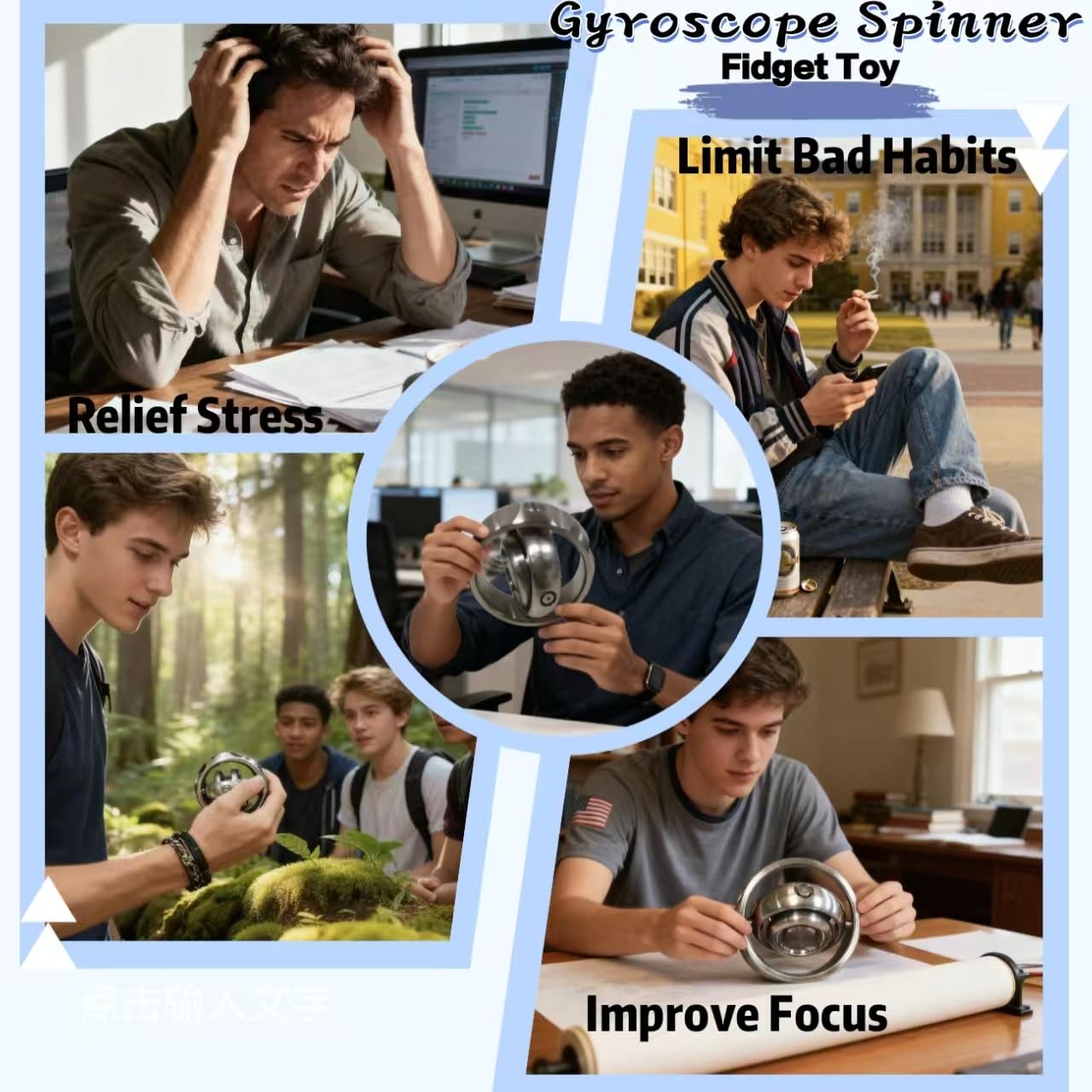 YKAIFZON MagLev Fidget Spinner – CNC Stainless Steel, Ceramic Bearing, Ultra-Quiet Dual-Mode for Focus & Stress Relief